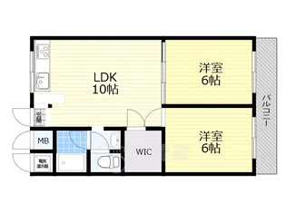 蛍池ハイツ西棟【3階】の間取り