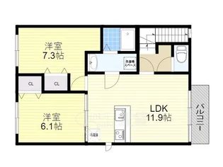 兵庫県川西市久代3丁目【アパート】の間取り