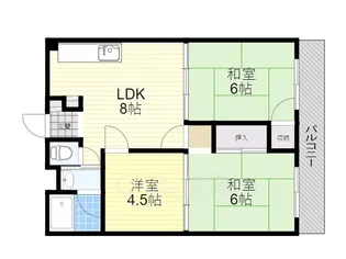 大阪府池田市天神2丁目【マンション】の間取り