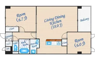 大阪府吹田市千里山竹園1丁目【マンション】の間取り