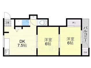 豊中ローズハイツ【3階】の間取り