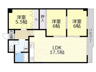 大阪府豊中市若竹町2丁目【マンション】の間取り