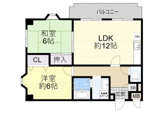 ラ・メール鉢塚【2階】の間取り