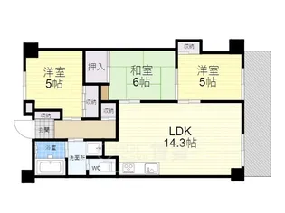 大阪府吹田市山田西3丁目【マンション】の間取り