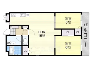大阪府吹田市岸部北5丁目【マンション】の間取り