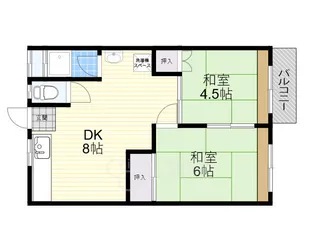 大阪府吹田市山田東2丁目【マンション】の間取り