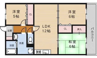 大阪府箕面市西小路2丁目【マンション】の間取り