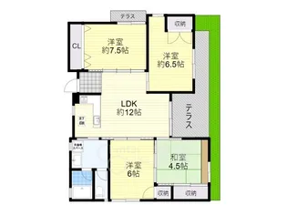 大阪府箕面市桜ケ丘1丁目【マンション】の間取り