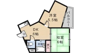大阪府箕面市瀬川2丁目【マンション】の間取り