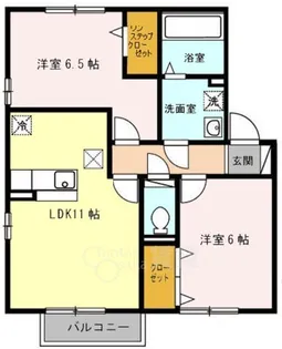 兵庫県川西市花屋敷2丁目【アパート】の間取り