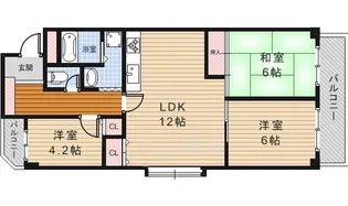 大阪府箕面市西小路1丁目【マンション】の間取り