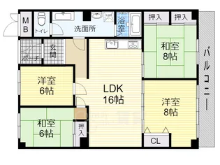 大阪府箕面市小野原東6丁目【マンション】の間取り