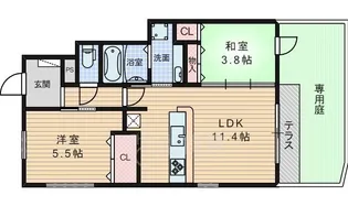大阪府豊中市春日町2丁目【アパート】の間取り