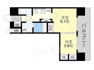大阪府吹田市江坂町1丁目【マンション】の間取り