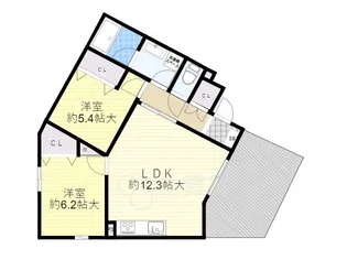 兵庫県宝塚市平井2丁目【マンション】の間取り