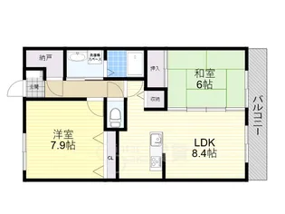 クレコート石橋【1階】の間取り