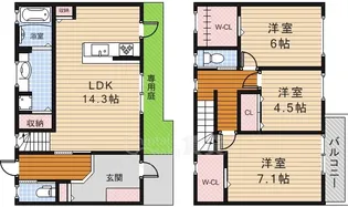 ラファミリアフェリスA【1階】の間取り