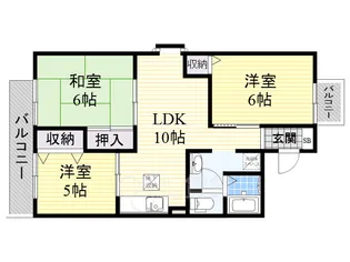 ハイツエテルナビュー【1階】の間取り