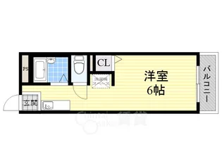 ヴィラージュみのおB【3階】の間取り