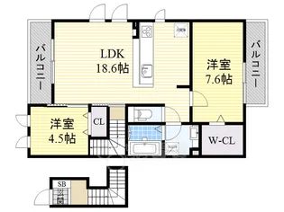 ハイツK【2階】の間取り