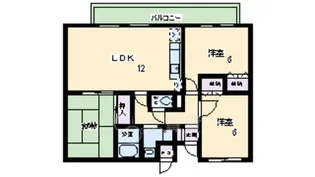 ベルクオーレ上池田【2階】の間取り