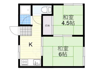 谷田ハイツ【2階】の間取り