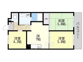 協栄箕面第二ハイツ【2階】の間取り