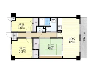 ソレアードうねの【4階】の間取り