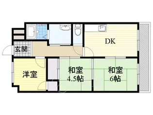 Aurora Court 緑地公園【2階】の間取り