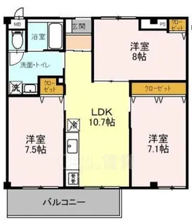 ソレーユ関西【1階】の間取り