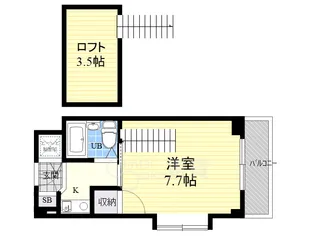 グランリッチ箕面【4階】の間取り