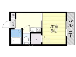 ハーフムーン服部【2階】の間取り