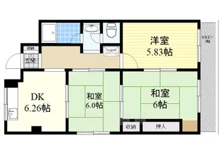 笹部ハイツ【3階】の間取り