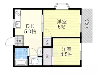 カームハイツ桜塚【2階】の間取り
