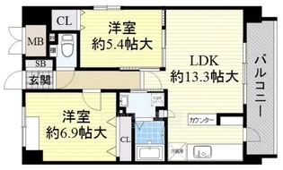 ラフィネ豊中南【4階】の間取り