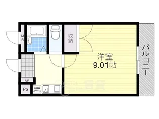 南花屋敷エイティーンハウス【3階】の間取り