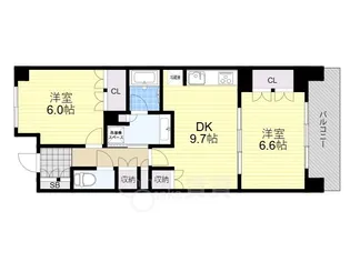 ジオ千里中央ライズコートE棟【8階】の間取り