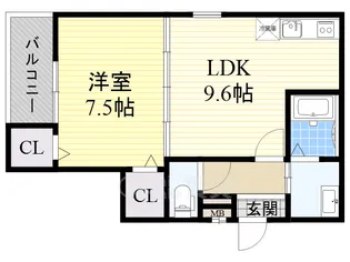 ハイム天神1【2階】の間取り