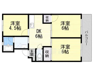 西田ハイツ【2階】の間取り