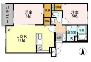 セゾンエスポワール1【1階】の間取り
