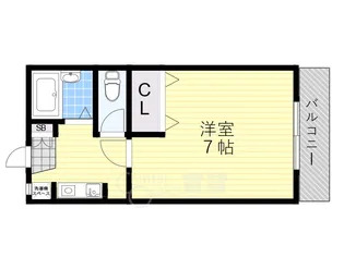 プチシャンブルみのお【1階】の間取り
