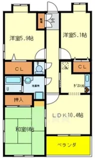 兵庫県川西市寺畑2丁目【アパート】の間取り
