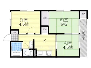 ハイツ梶山【2階】の間取り