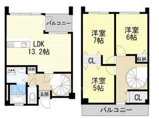 大阪府豊中市西泉丘3丁目【マンション】の間取り