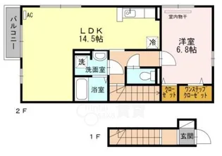 サニーコートA棟【2階】の間取り