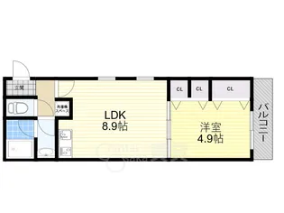 ウェルスクエア豊中北桜塚【1階】の間取り