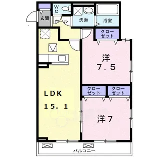 メゾンドソレイユ【1階】の間取り