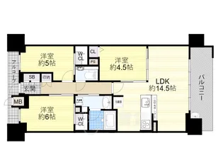 エスリード箕面船場阪大前【3階】の間取り