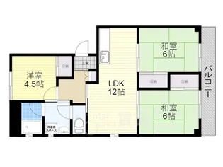 大阪府吹田市千里山松が丘【マンション】の間取り