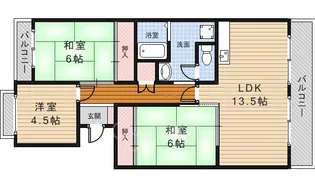 大阪府箕面市粟生外院2丁目【マンション】の間取り